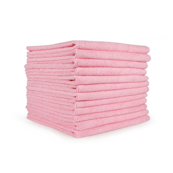 Monarch Microfiber Cleaning Cloths 12x12 Pink , 12PK M915112P